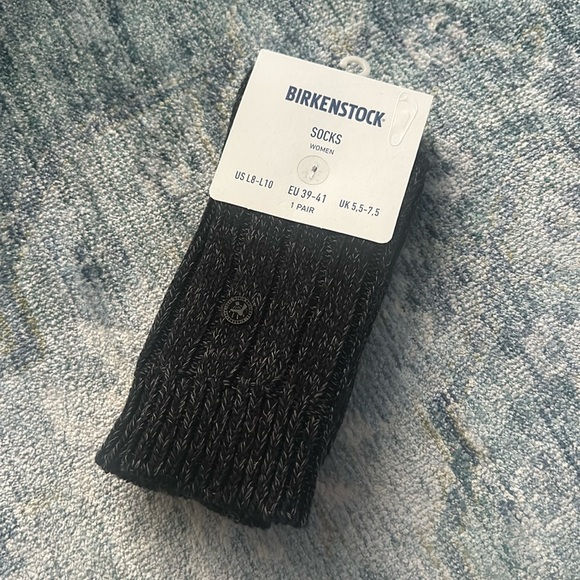 NWT Birkenstock Womens black cotton twist socks US 8-10 and EU 39-41 - Picture 1 of 3